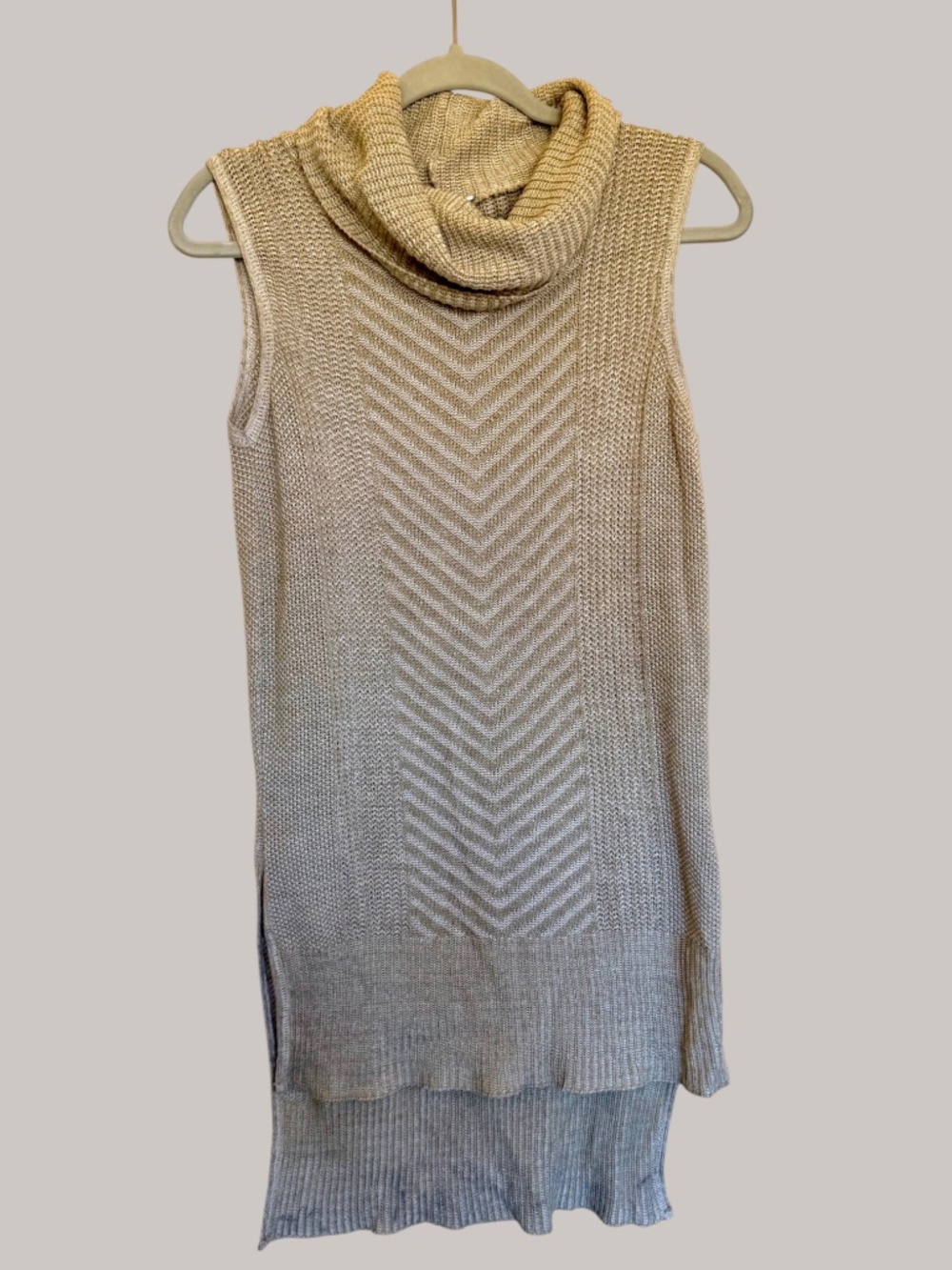 Two-one-two New York sleeveless cowl neck high low top size small